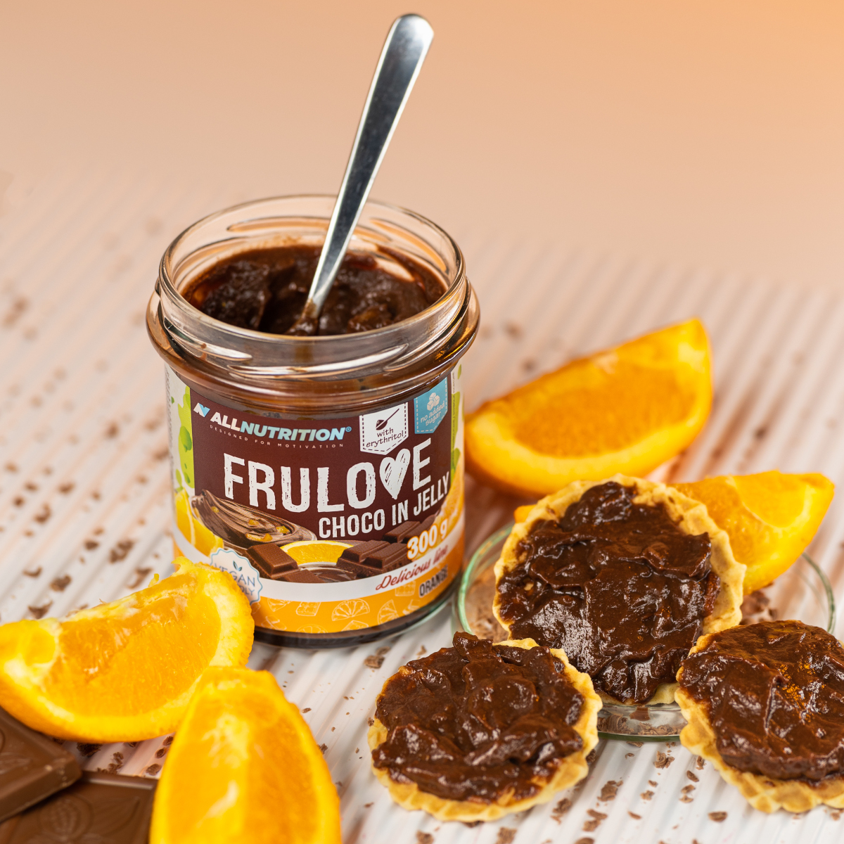 FRULOVE Choco In Jelly Orange 300g ALLNUTRITION • 5 € • LOWEST PRICES •