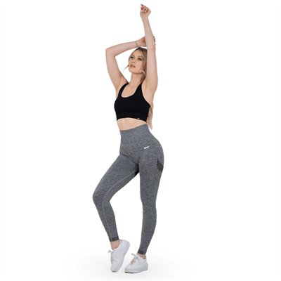 SFD WEAR Seamless Leggings Push UP Grey Melange