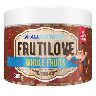 ALLNUTRITION FRUTILOVE WHOLE FRUIT RAISINS IN WHITE CHOCOLATE WITH A HINT OF COFFEE