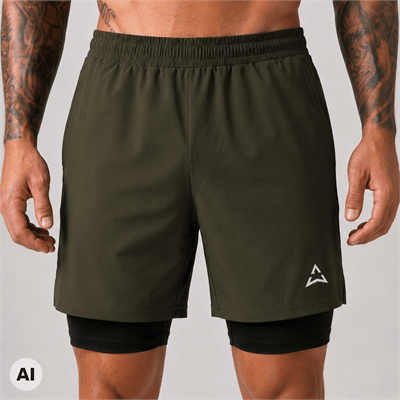 Allwear Runner 2-in-1 Shorts KHAKI