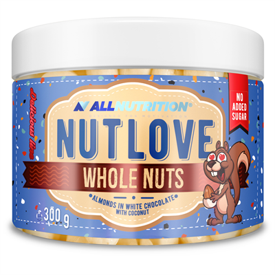 ALLNUTRITION NUTLOVE WHOLE NUTS ALMONDS IN WHITE CHOCOLATE WITH COCONUT