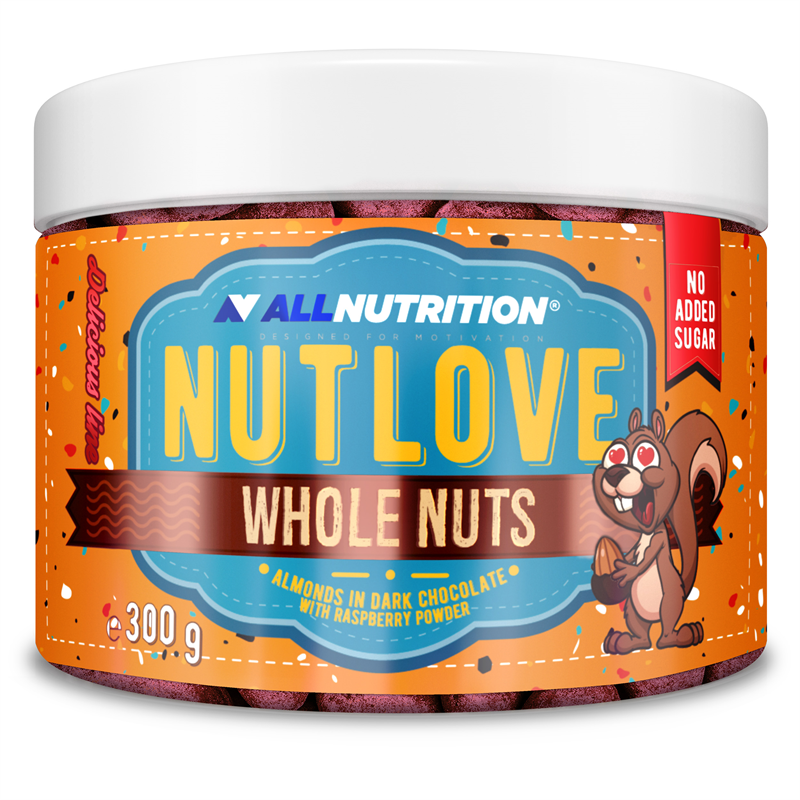 ALLNUTRITION NUTLOVE WHOLENUTS ALMONDS IN DARK CHOCOLATE WITH RASPBERRY
