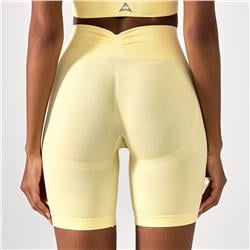 Push Up Shorts V Back Butter Yellow