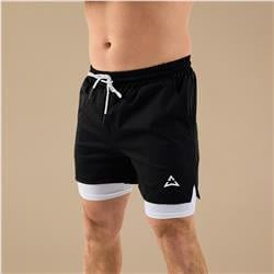 2-in-1 SHORTS BLACK-WHITE