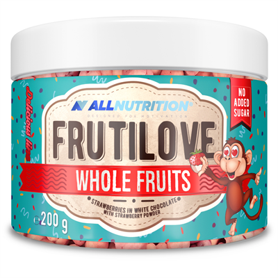 ALLNUTRITION FRUTILOVE WHOLE FRUITS STRAWBERRIES IN WHITE CHOCOLATE WITH STRAWBERRY POWDER